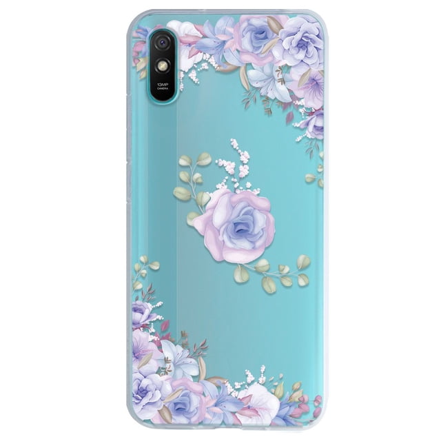 Funda Para Xiaomi Redmi 9A Flores Lila, Uso Rudo, InstaCase Protector para Xiaomi Redmi 9A Antigolpes, Case Flores Lila