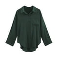 thumbnail image 4 of Diufon Womens Button down Shirts Casual Long Sleeve Solid Color Blouses Lapel Collar Tops with Pockets, 4 of 4