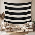 thumbnail image 2 of Black Beige Striped Small Tapestry for Bedroom Wall Hanging Tapestry, Vintage Geometric Line Simple Ceiling Backdrop Tapestries Poster Blanket Wall Decor for Teens Room Living Room Dorm 23" x 28", 2 of 8