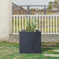 thumbnail image 2 of 16" Square Concrete Planters for Outdoor Outdoor Patio Garden, Lightweight Modern Planter Pots Charcoal, 2 of 8