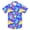 Geometry Blue, variant on Boy's Button Down Hawaiian Shirts Short Sleeve Aloha Shirt Cool Cartoon Print Tops