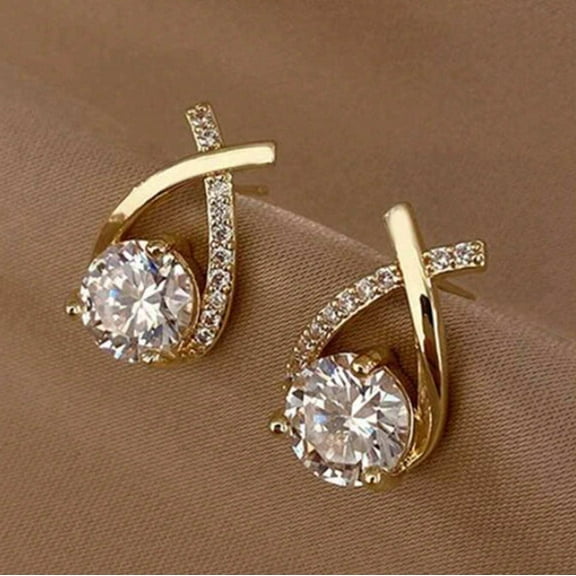 14k Yellow Gold Plated Women's Wedding Drop Earrings 2Ct Round Cut Lab Created Diamond