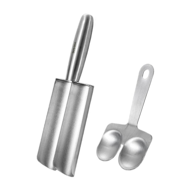 veasfak Kitchen Meatball Maker DIY Meatball Dispenser Tool for Hotel Cooking Kitchen Double Tube