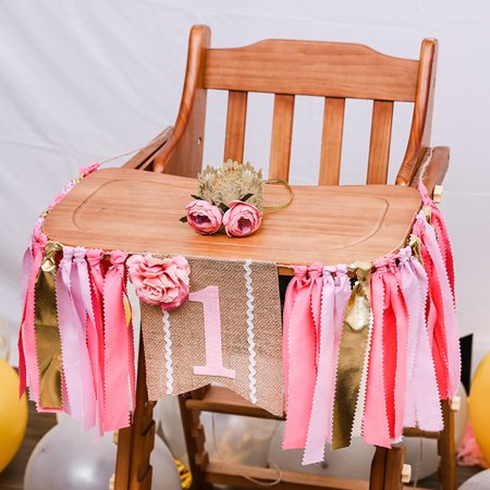 Pink Flower Girl First Birthday Party Highchair Banner Bohemian Style Baby Shower Party Decorate Nursery Garland Walmart Canada