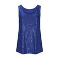 thumbnail image 4 of Yigetop Sequin Tank Tops for Women, Womens Summer Fashion Sequin Tops Neck Sequin Sleeveless Tanks Tops Blouses Sparkly Tops for Women Blue L, 4 of 6