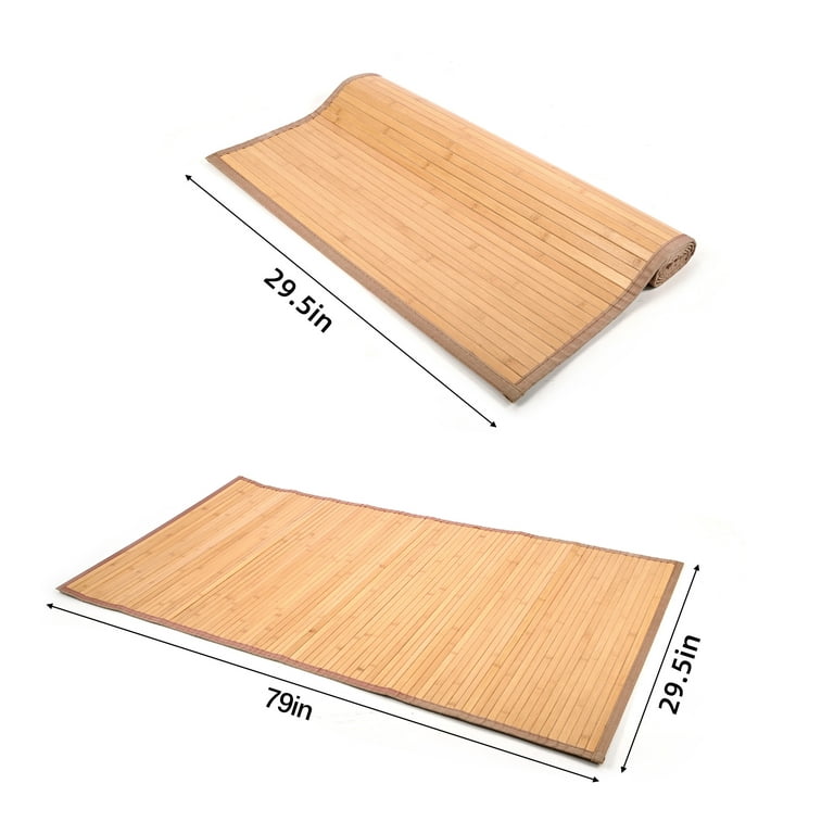 Bamboo Floor Mat Non-Skid, Water-Resistant Runner Rug Large
