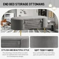 thumbnail image 2 of Tabaray 45.3” Storage Ottoman Bench with Lift Top Design, Modern End of Bed Bench with Upholstered Sherpa Fabric, Toy Storage Bench for Bedroom, Living Room (Grey), 2 of 14