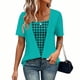 thumbnail image 5 of Camisas Y Tops de Verano de Mujer Moda Casual Cuello Redondo Camisas de Satén Camisas de Color Sólido para Mujeres, 5 of 5