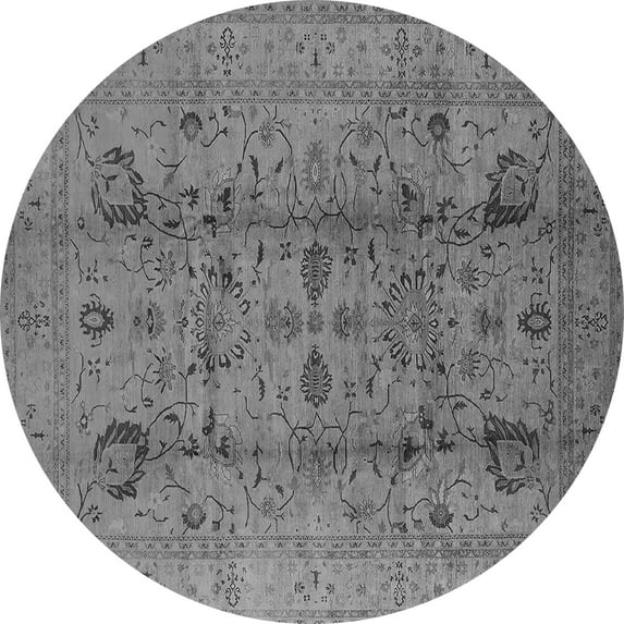 Ahgly Company Indoor Round Oriental Gray Traditional Area Rugs, 7' Round