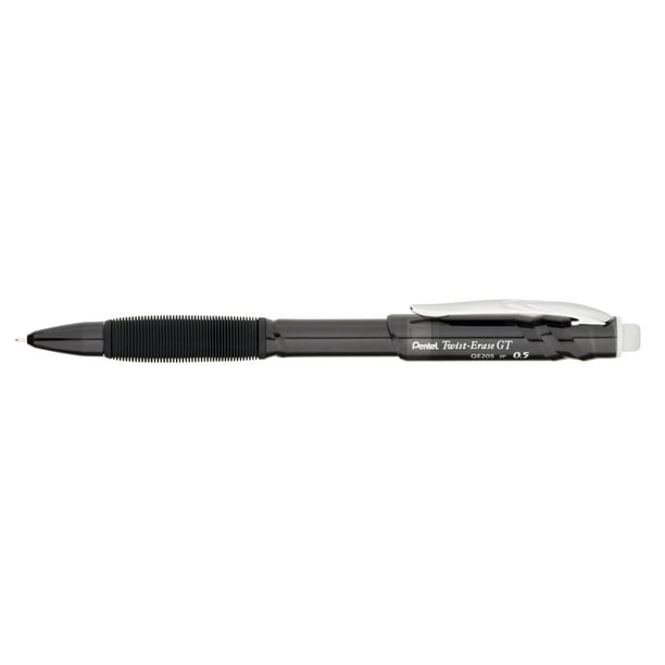 Pentel Twist Erase GT Mechanical Pencils, Fine Point, 0.5 mm, Black