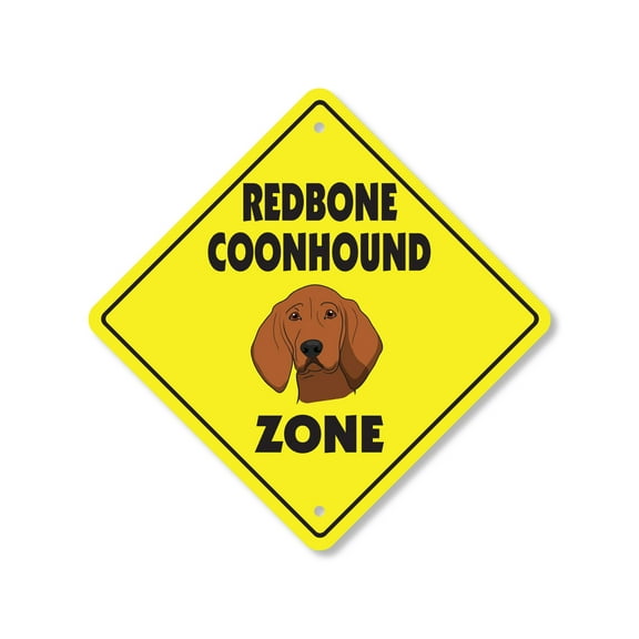 Redbone Coonhound Plastic Crossing Sign - 12 Inch X 12 Inch Xing Sign Gift Dog Breed Pet Loyal Family Hunting Friendly Rustic Decor Outdoors Animal