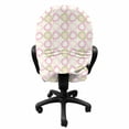 thumbnail image 3 of Retro Office Chair Slipcover, Pattern of Circular Motif in Pastel Tones, Protective Stretch Decorative Fabric Cover, Standard Size, Sage Green Pale Pink, by Ambesonne, 3 of 5