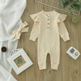 thumbnail image 2 of Sngxgn Baby cute design Bodysuit Short Sleeve Baby Clothes for Girl(Beige,70), 2 of 5
