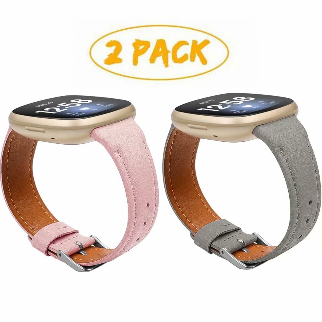 Compatible with Fitbit Sense/Fitbit Versa 3 Band Leather Genuine Soft