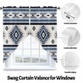 thumbnail image 3 of Blue Southwestern Swag Valances for Windows 2 Pack Native Aztec Ethnic Style Geometric Swag Kitchen Curtains 36 Inches Long Rod Pocket Short Window Treatment for Kitchen Bathroom 28"x36", 3 of 8