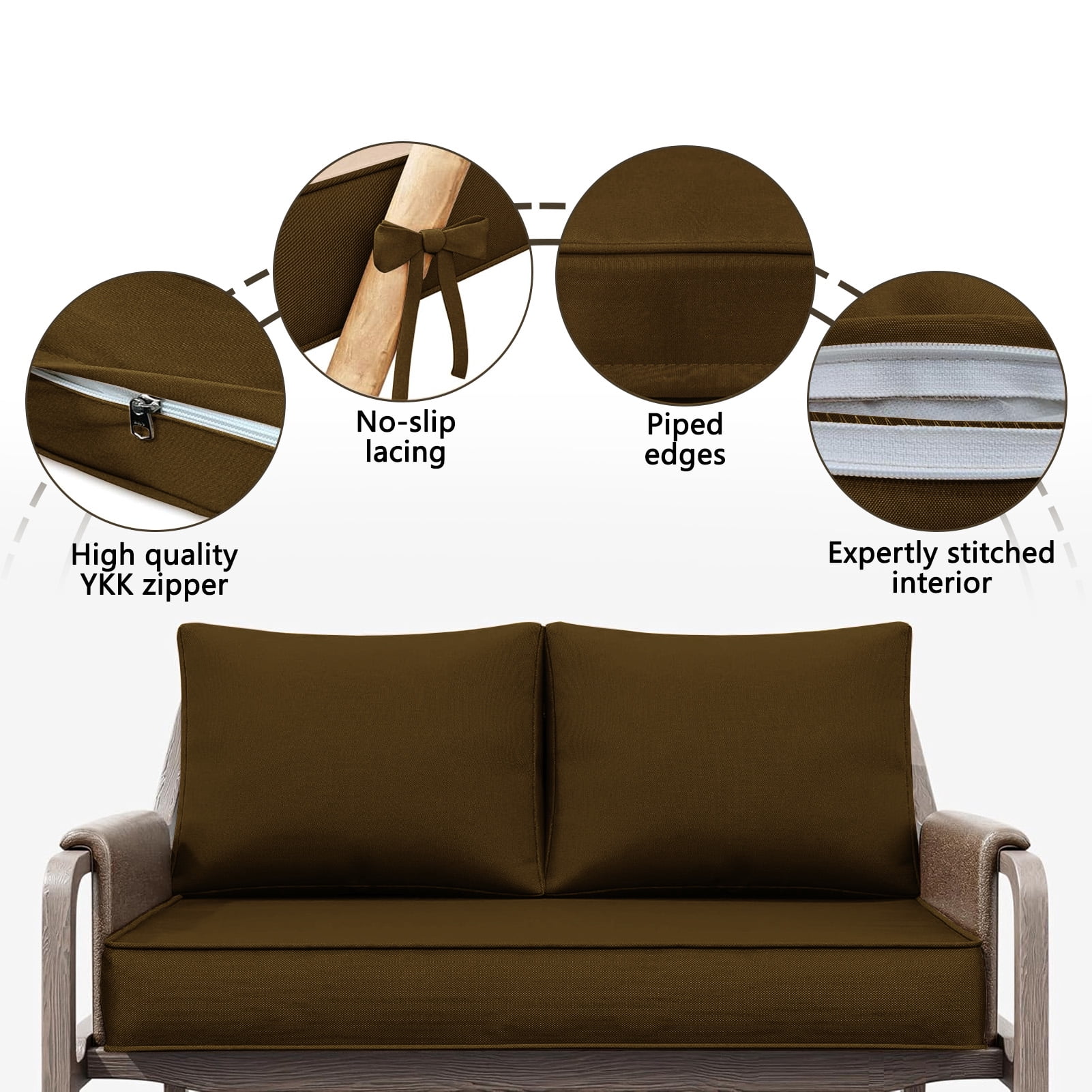 Outdoor Loveseat Cushion Set, 48 x 24, Water Repellent, Fade Resistant, Couch love seat