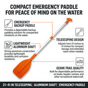 Ozark Trail Telescoping Emergency Paddle for Boats, Kayaks & Canoes, 41 in