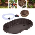 thumbnail image 1 of Cuenco de agua para tortugas, plato de comida para reptiles, accesorios para hábitat de anfibios, piscina de baño para reptiles, cuenco de agua para con drenaje, 1 of 8