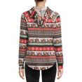thumbnail image 3 of No Boundaries Women's Juniors Christmas Plush Pullover Hoodie, 3 of 5