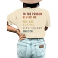 thumbnail image 2 of XCHQRTI Women's Plus You Matter Shirt Double Sided Graphic Inspirational Tshirt, 2 of 3