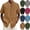#02 Ginger, variant on Short Sleeve Button Down Shirts for Men Mandarin Collar Cotton Linen Tops Lightweight Slim Fit Casual Summer Daily Wear ,XXL,Blue