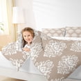 thumbnail image 3 of jejeloiu Neutral Damask Twin Comforter Sets For Girls,Subtle Floral Bedding Set,Taupe White,Reversible,2pcs,1 Comforter and 1 Pillowcase, 3 of 7