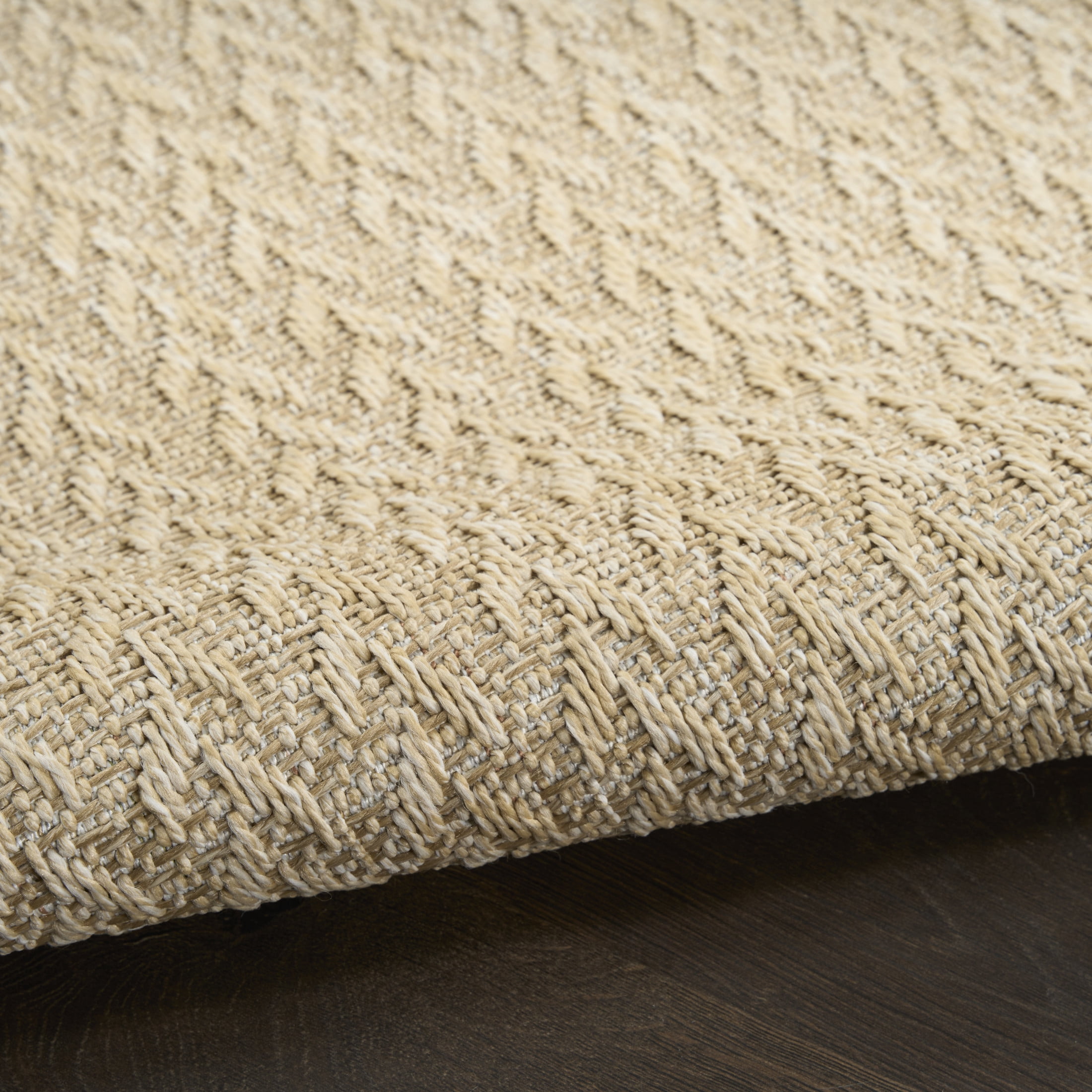 Nourison Tulum 2'2" x 10' Cream Outdoor Rug