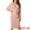Pink, variant on Women's Deep V Neck Wrap Lantern Sleeve Belted Mini Sweater Dress XL Khaki