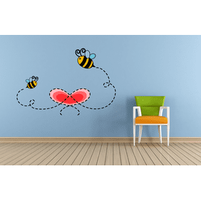Bumblebee Bee Bees Colorful Honey Animal Decors Wall Sticker Art Design Decal For Girls Boys Kids Room Bedroom Nursery Kindergarten House Fun Home Decor Stickers Wall Art Vinyl Decoration 20x40 Inch