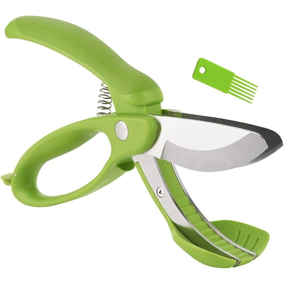GoXteam Salad Scissors with Double Blade, Kitchen Chopper Tool for Lettuce, Vegetables, Stainless Steel Salad Cutter