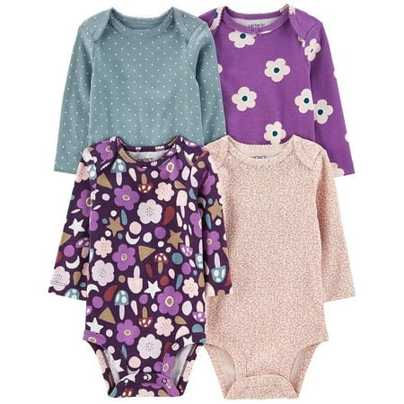 UPC: 0195861489306 | Carter s PURPLE Baby Girls Bodysuits Pack of 4 US 12 Mos
