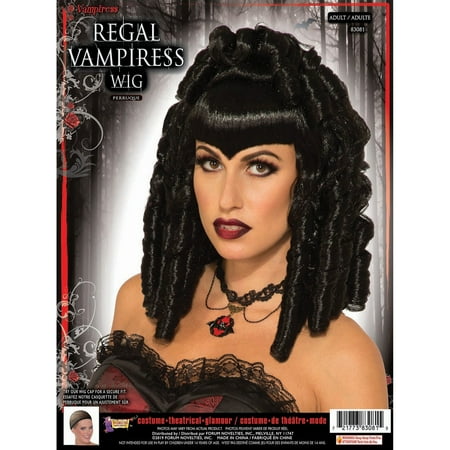 Black Vampiress Wig - Halloween Regal Vampiress Female Wig