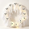 thumbnail image 2 of SUORE Halloween Ghost Wreath, 12 Warm White Ghost Garland with 15.7 inches, Light-Up Halloween Ghost Wreath Spooky Indoor & Outdoor Hanging Decoration for Front Door, Wall, Party, 2 of 8