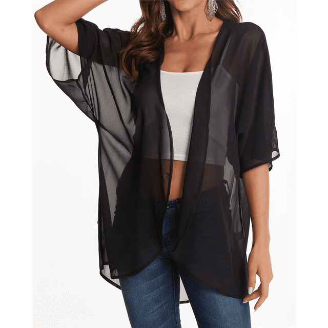 Blusa Informal Holgada con Mangas Abullonadas y Estampado Floral para Mujer Negro XL