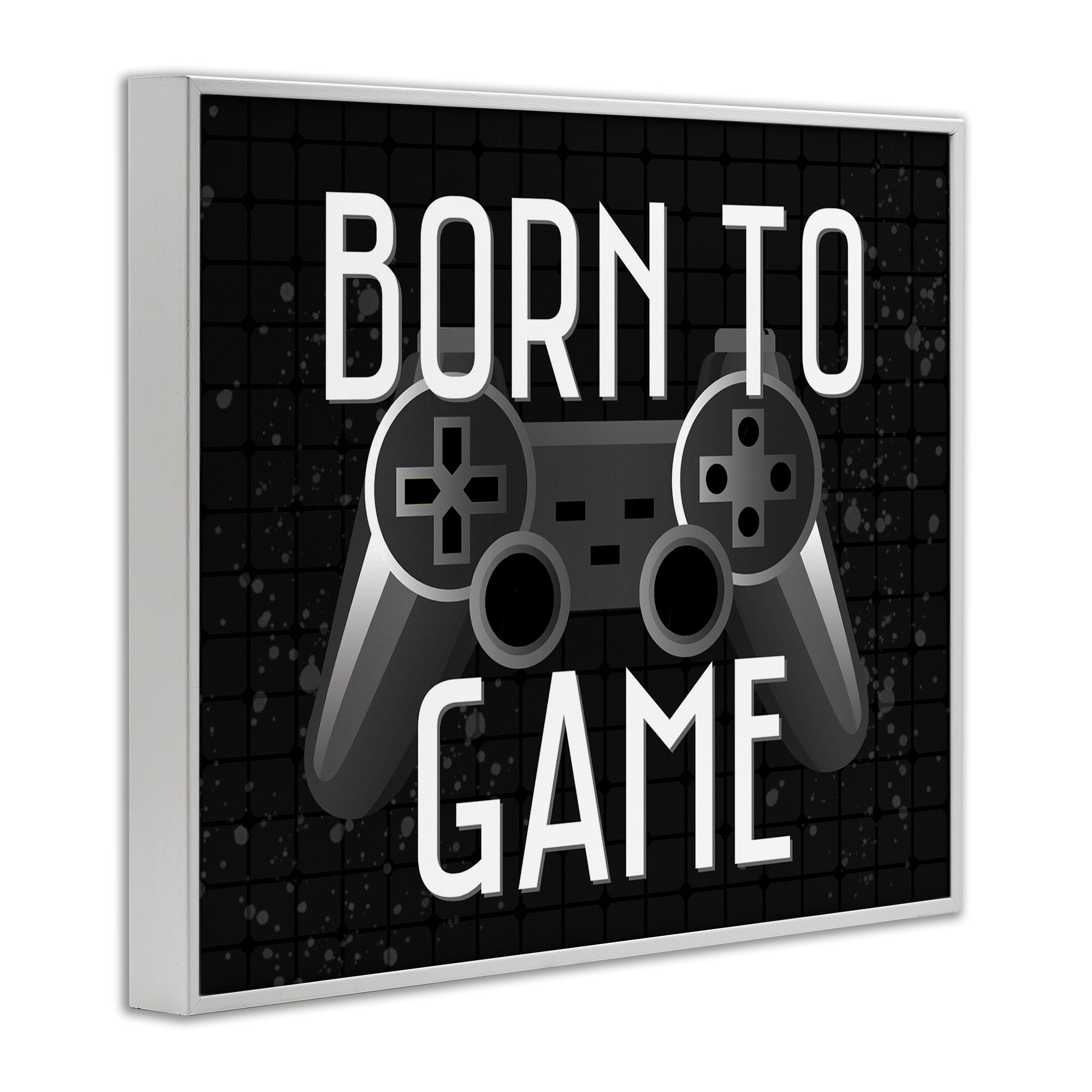 Stupell Industries Born To Game Retro White Framed Giclee Art, design by Kim Allen