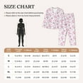 thumbnail image 3 of KLL Rose Flowers Print Women's Long Sleeve Pajamas with Pants Sleepwear Loungewear 2 Set-Large, 3 of 7