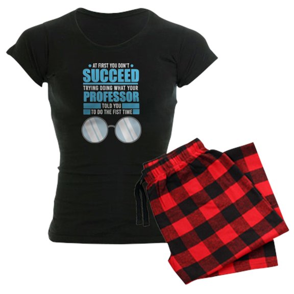 CafePress - Professor Profession Funny Typography Quot Pajamas - Women's Short Sleeve Print T-Shirt and Pants Dark Cotton Pajama Set