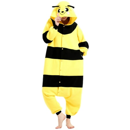 

Tregren Women Men Animal Costume Jumpsuit Long Sleeve Plush Pajamas Button Down Romper Cosplay Outfit