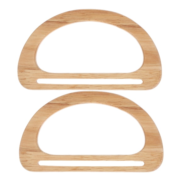 Milisten Beige Wooden Purse Handles Stylish Wood Comfortable for Daily Use 2Pcs