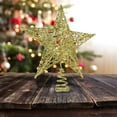 thumbnail image 4 of Ornativity Gold Star Tree Topper - Christmas Glitter Star Ornament Treetop Decoration, 4 of 6