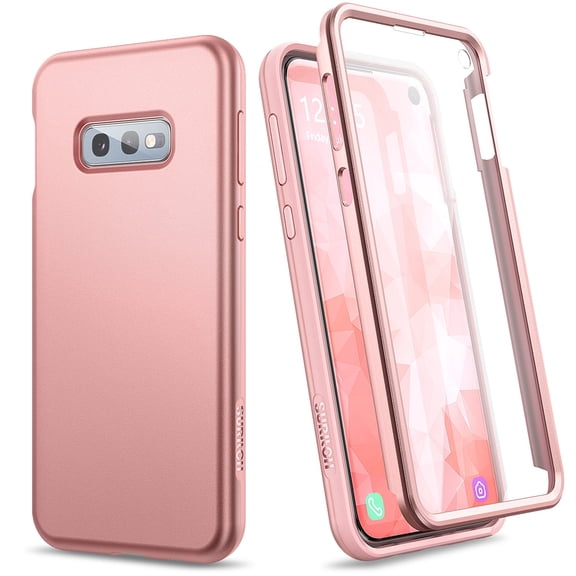Suritch Cell Phone Case for Samsung Galaxy S10e with Built-in Screen Protector and Dual-Layer Protection, Rugged Full Body Shockproof Protective Cover, Pink