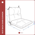 thumbnail image 5 of YOOZEKU Outdoor Indoor Seat Back Chair Cushions Set of 4,Waterproof Tufted Lawn Dining Chair Cushions for Patio Furniture with Ties,42x21inch, Red, 5 of 6