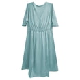 thumbnail image 4 of Krdevn Womens V Neck Wrap Maternity Dress Short Sleeve Elastic Waist Soft Knee Length Postpartum Pregnancy Daily Summer Dress,XL, 4 of 4