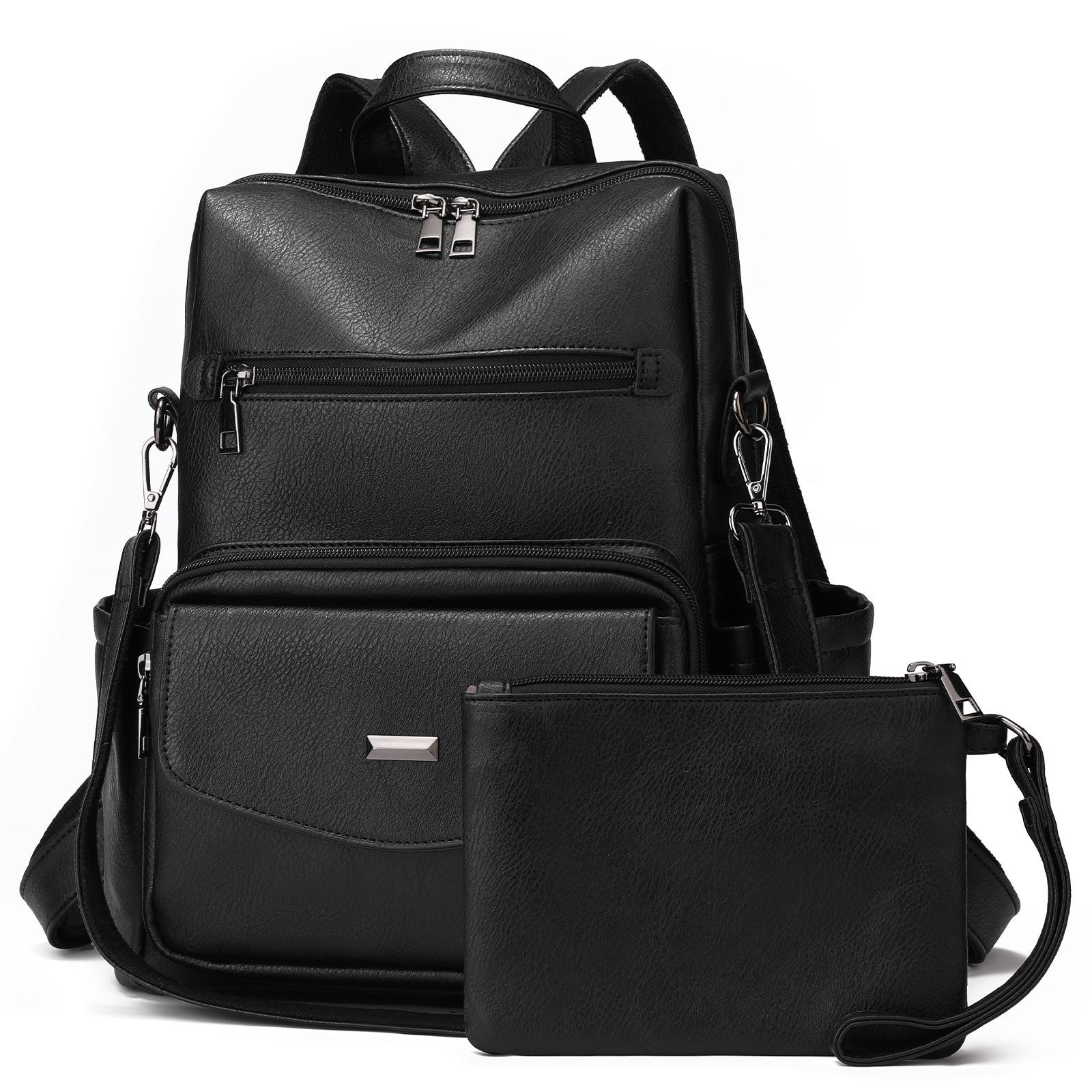 GOIACII Women's Leather Backpack Purse 2-Piece Set photo 4