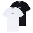 thumbnail image 1 of ellesse Camiseta para hombre Paquete de 2 - OLLIO 2, manga corta, cuello redondo, logotipo, algodón, liso Negro/blanco XL (X-Large), 1 of 7
