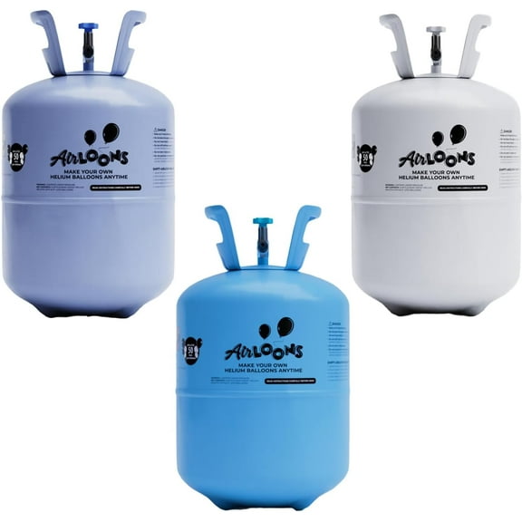 Airloons Pack of 3 Purified Helium Tank - Inflate up to 50 Latex Balloons | 14 cu. ft. Cylinder for Longer Float Time | Balloon Pump Kit for Birthday Decorations, Valentine's Day Home Decorations