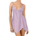 thumbnail image 1 of Lucakuins Camisón de encaje para mujer, lencería de malla transparente con cuello en V, sin mangas, ropa de dormir con tirantes, dobladillo Irregular, ropa interior sin espalda Lucakuins  moda, 1 of 4
