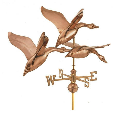 42 Inch 3 Geese in Flight Estate Weathervane - Polished Copper