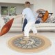 thumbnail image 5 of Round Carpet With Tassel Weave Pattern Tassel Rug, Cotton Woven Rug Non-slip Washable Floor Mat, 70cm, 5 of 5
