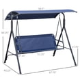 thumbnail image 3 of CoSoTower 3-Person Porch Swing Bench with Stand & Adjustable Canopy, Armrests, Steel Frame for Outdoor, Garden, Patio, Porch & Poolside, Dark Blue, 3 of 9